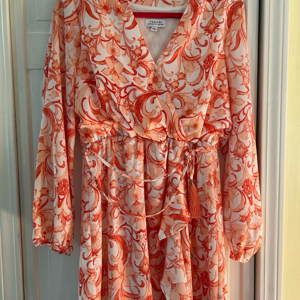 Tahari Women's Orange Floral Dress